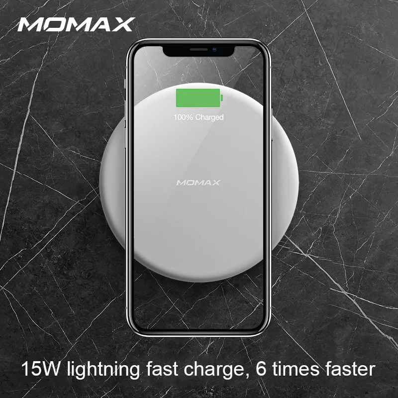 MOMAX Q. Pad MAX Беспроводное зарядное устройство Qi сильная совместимость 7,5 Вт Быстрая зарядка четыре режима зарядки Автоматическое отключение питания