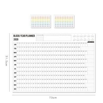 

High Quality Cowhide 2020 Year Planner Wall Calendar Daily Weekly Monthly Self-Discipline Schedule Notes for Students Study