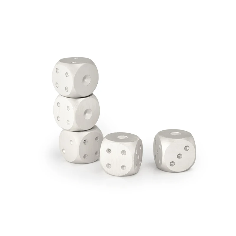 Кубики из алюминиевого сплава штампы тяжелой твердой игры медь инструмент игры Кемпинг покер игральные кости набор с чехол серебро