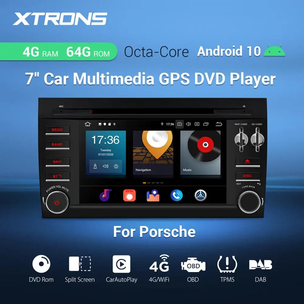 XTRONS Android 10 0 PX5 Octa Core 7 ''автомобильный DVD плеер радио GPS DVR OBD TPMS для Porsche Cayenne S GTS Turbo