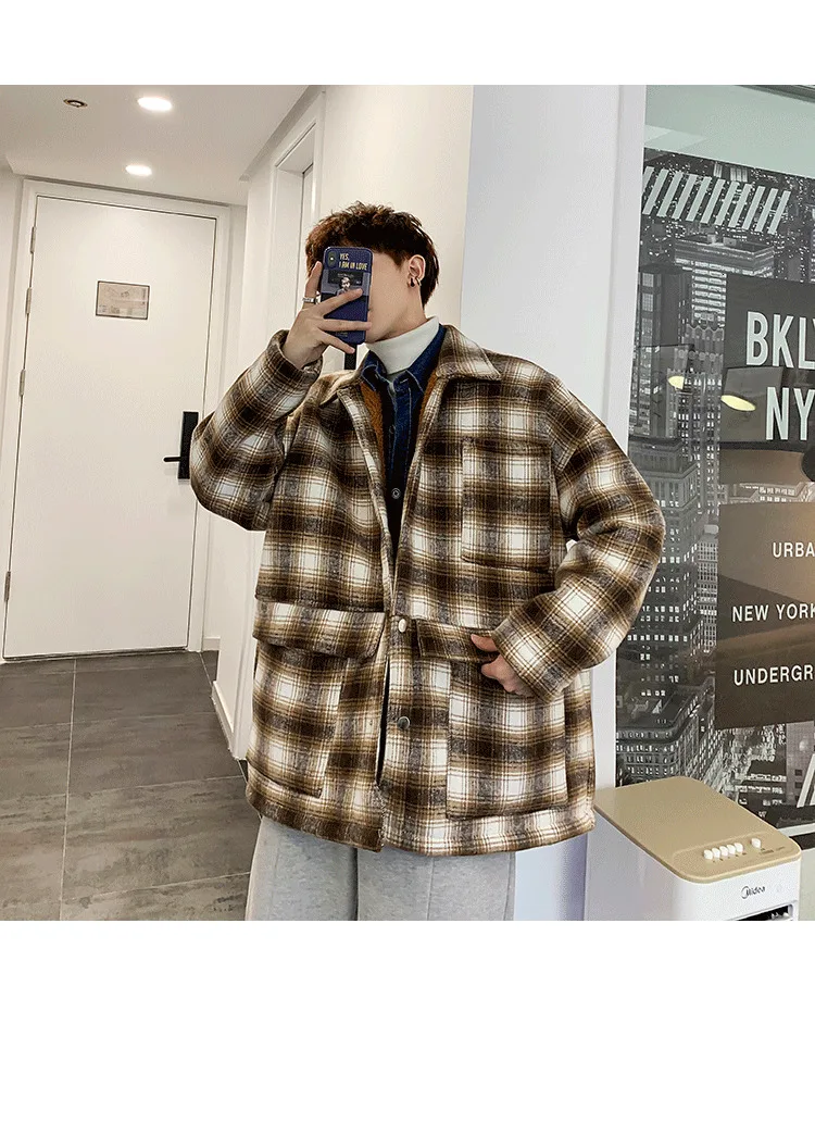 Winter Jacket Men Thick Warm Parka Windproof Streetwear Hip Hop Student Clothes Cotton Coat Korean Gentleman British College