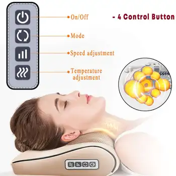 

SPZ Massage Pillow Electric Infrared Heating Neck Shoulder Back Leg Body Massager Machine Shiatsu Massager Device Healthy Care