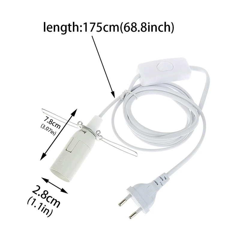 1.8M Power Cord Cable E14 Lamp Bases EU plug with switch wire for Pendant LED Bulb Hanglamp Suspension Socket Holder | Лампы и