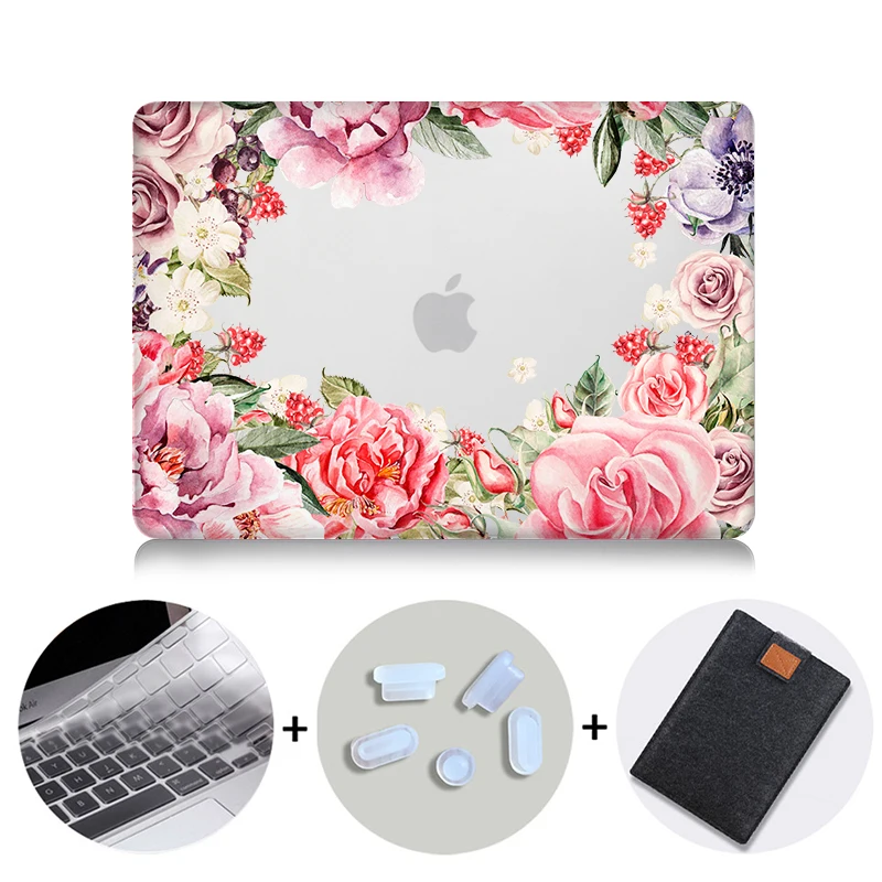 MTT чехол для ноутбука с цветочным узором и кристаллами для Macbook Air 11 13 Pro retina 13 15 дюймов с сенсорной панелью, Жесткий Чехол для ноутбука - Цвет: MB09