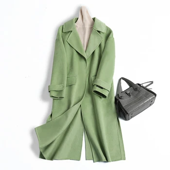 

Spring Double-sided Cashmere Coat Women 2020 New Korean Woolen Overcoat Woman Long Slim Wool Coat High-grade Ladies Wool Jacket