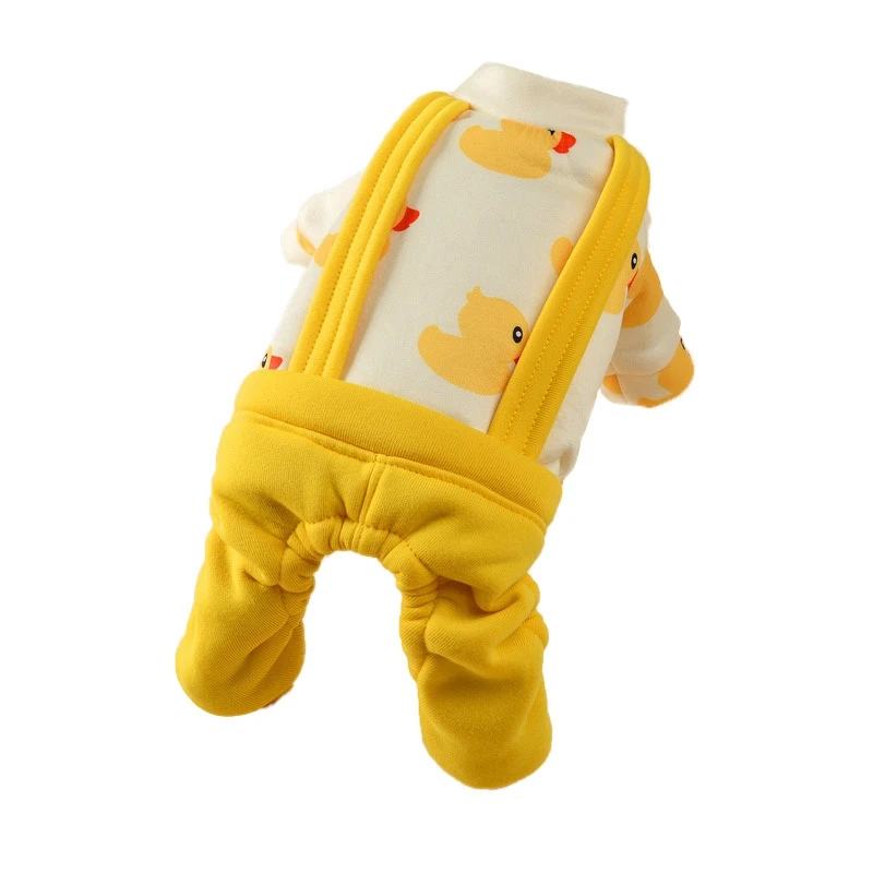 Милый животный узор зимний комбинезон для собак теплая Пижама для домашних животных Одежда для питомцев для маленьких и средних собак зимняя одежда