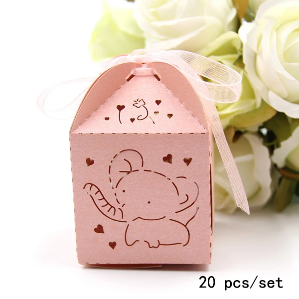 Pink-20pcs 1 компл. Слон детский душ/пол раскрыть украшения мультфильм воздушные шары Торт Топперы коробка для конфет с днем рождения День рождения выберите вечерние принадлежности - Цвет: Pink-20pcs