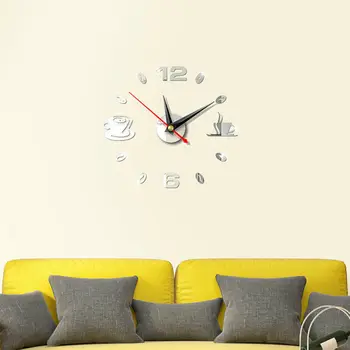 

2019 New wall clock watch clocks 3D DIY acrylic Mirror Stickers Living Room Quartz Needle Europe horloge free shipping