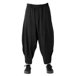 Men's Pants Spring Fall Fashion Loose Wide-leg Pants Nine Cent Pants Men's Casual Pants Large Size Yamamoto Style Black