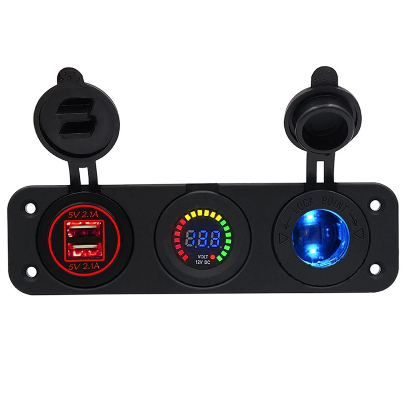 Водонепроницаемый Dual USB 5V 4.2A для автомобилей и мотоциклов, Зарядное устройство Мощность адаптер& 6 V-30 V Вольтметр Дисплей& Розетка для автомобильного прикуривателя