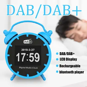 

2 Inch Digital Alarm Clock Radio LED Digital Electronic Clock Wireless bluetooth Bass Speaker FM Radio USB Charger Music Player
