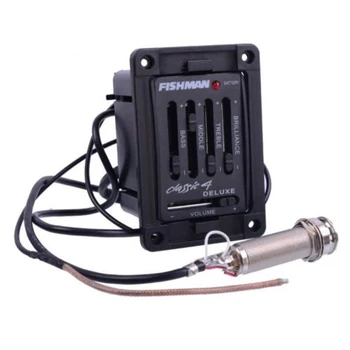 

Ukulele Equalizer Guitar Pickup Easy Install 4 Band Tone Volume Control Portable Accurate Tuner Professional Preamp For Fishman