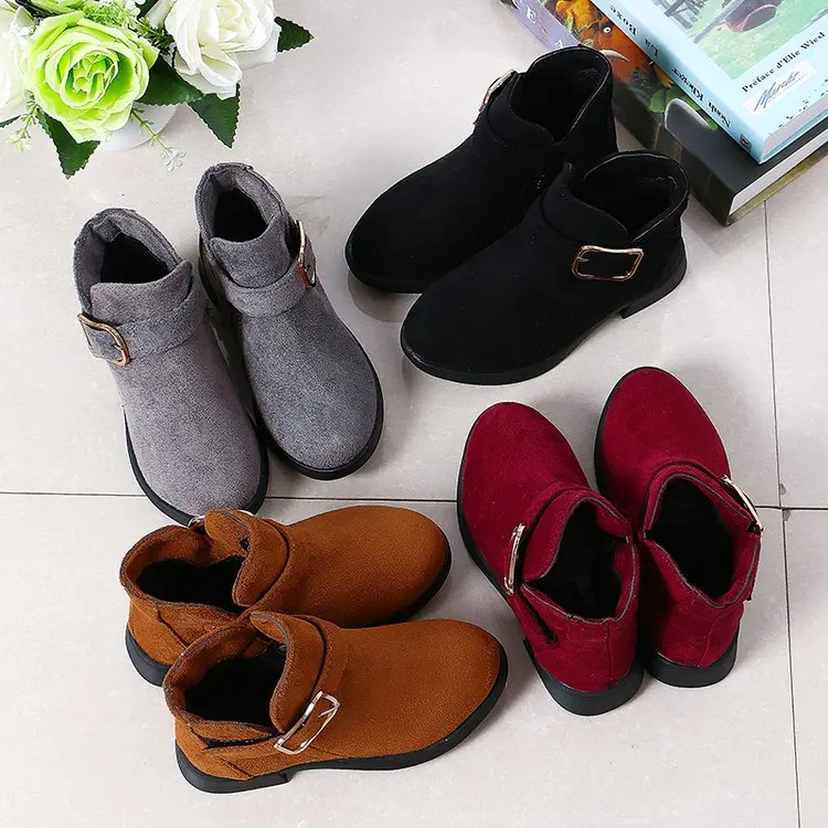 Girls Winter Ankle Boots with Rubber Sole