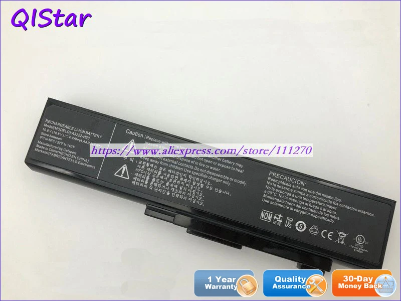 QISTAR 10,8 V 4400mAh настоящий A3222-H23 Аккумулятор для ноутбука LG A305 A310 C500 CD500 R380 RA380 серии ноутбук компьютер