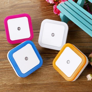 

Auto Night Lamp LED Induction Sensor Control Night Light Mini EU US Plug Novelty Square Bedroom Lamp For Baby Gift Colorful