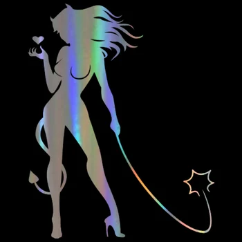 

Creativity Car Stickers Sexy Devil Girl Window Bumper Decals Cover Scratches for Motorcycle Audi A4 Accessories PVC9cm X 7cm