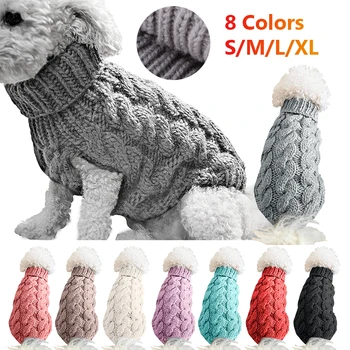 

Dog Clothes Winter Knitted Warm Jumper Sweater For Small Large Dogs Pet Clothing Coat Knitting Crochet Cloth Jersey Perro
