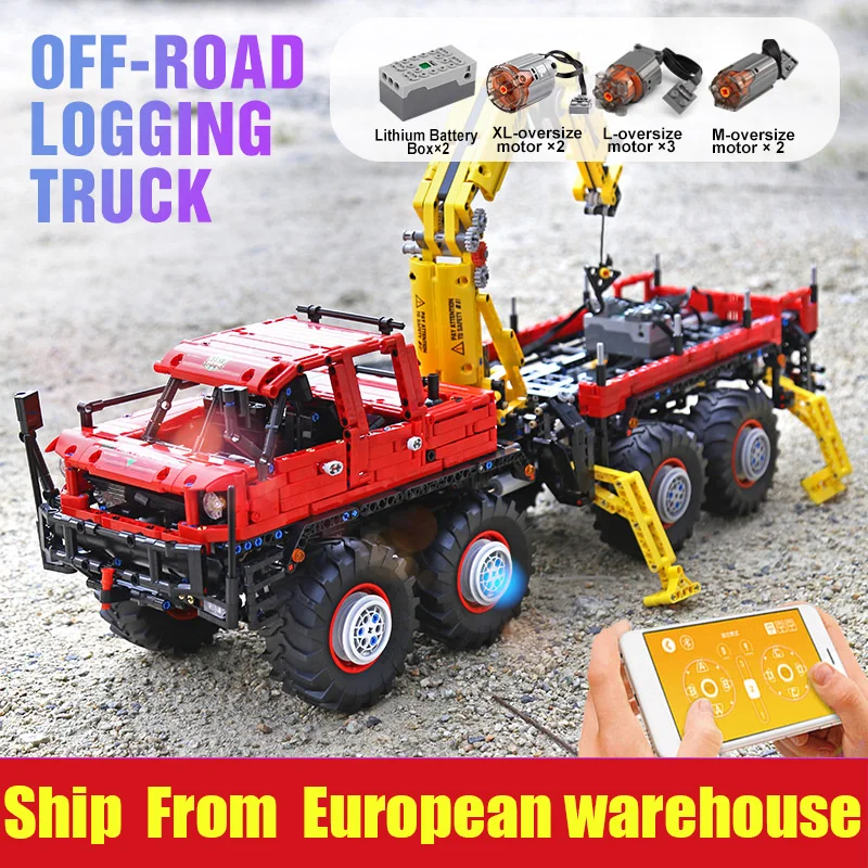 MOC 15805 RC Мощность Функция Technic 8x8 внедорожный аварийно спасательных крана