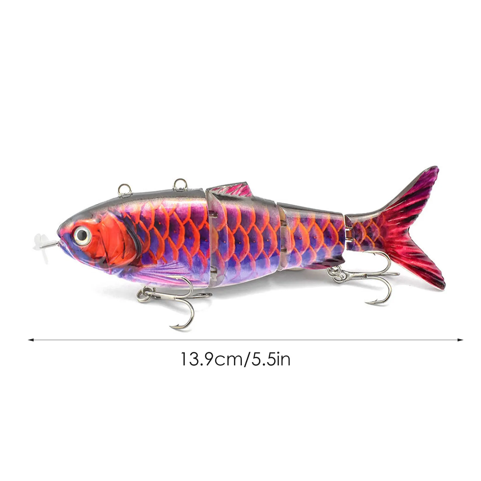 Robotic Swimming Lure 4-Segement Auto Electric Wobblers Lures For Pike  Swimbait Fishing Baits USB Rechargeable LED light