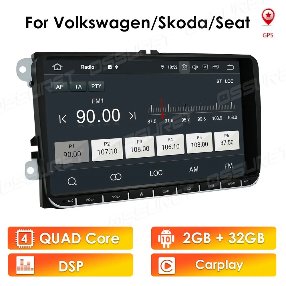 Новинка! 9 &quotAndroid 10 Автомобильная GPS-навигация для VW Volkswagen SKODA GOLF 5 Golf 6 POLO PASSAT B5 B6 JETTA