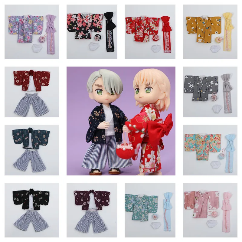 Barbie Doll Clothes Doll Clothes Doll Clothes Accessories Doll Accessories Ob11 Doll Clothes Ob11 Kimono Yukata Set for 1/12bjd Costume Clothes Obitsu 11 GSC Clay Molly Doll Clothing Accessories