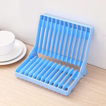 

12slots PP Easy Clean Free Standing Drain Frame Home Kitchen Plate Organizer Drying Holder Dish Rack Collapsible Design Drainer