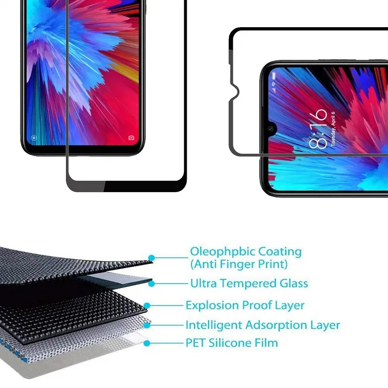 VSKEY 10 шт. 2.5D полностью проклеенное закаленное стекло для Xiaomi Redmi Note 8 Pro Полное покрытие защита экрана Redmi Note 8T защитная пленка