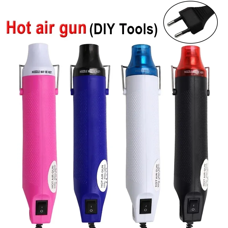 Hot Air Guns 220V DIY Heating Setting Heat Gun 300W Pneumatic Hair Drier Pistols With Supporting Seat Shrink Plastic Power Tools