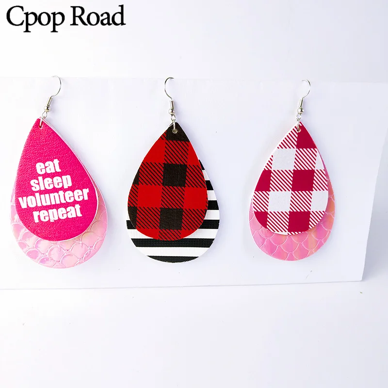 Cpop новые модные медные серьги из искусственной кожи Красочные Серьги с подвеской