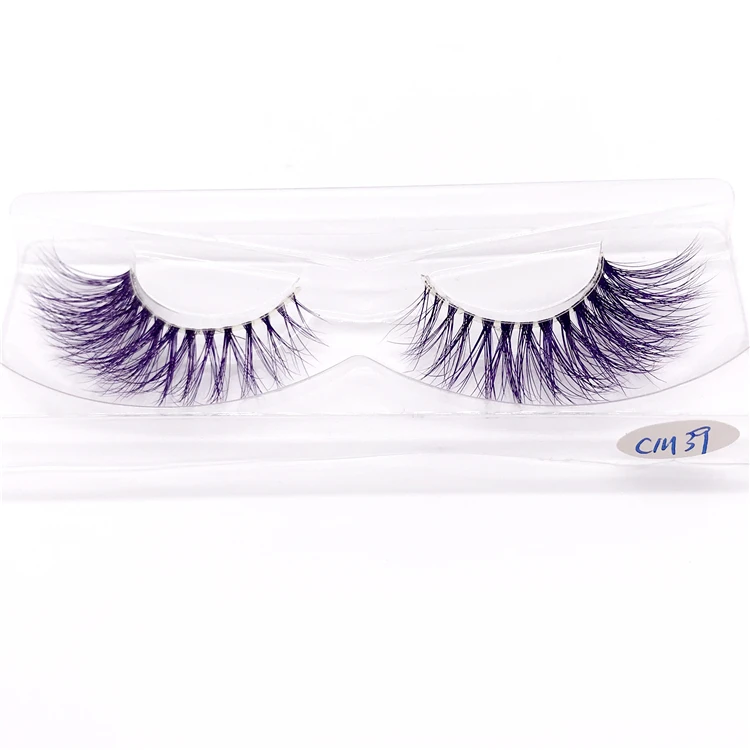 CM39 New color 3D luxury mink lashes wholesale natural long individual thick fluffy colorful false eyelashes Makeup Extension Tools - Цвет: CM39