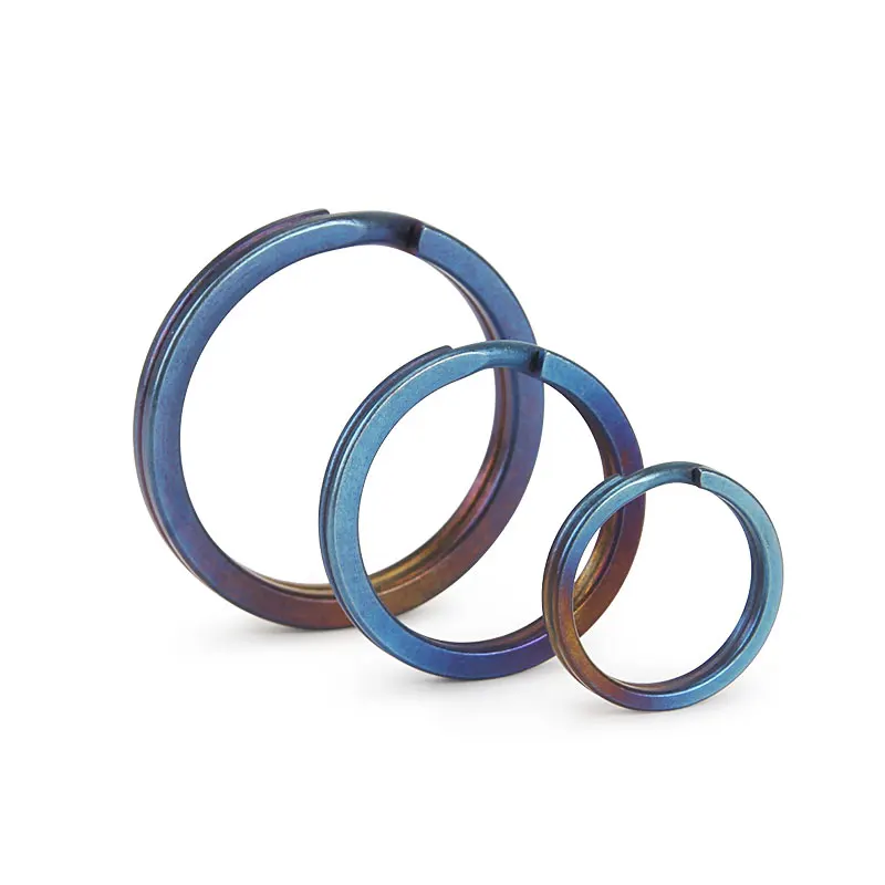 Bluing Titanium Alloy EDC Key Ring - Outdoor Small Tool & Accessories in Blue