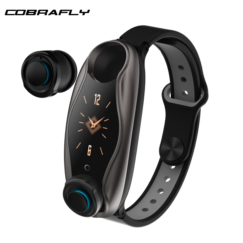 Cobrafly T90 смарт-браслет TWS Bluetooth наушники 2 в 1 BT 5,0 Мужские и женские Смарт-часы Android IOS BT вызов Siri фитнес-браслет