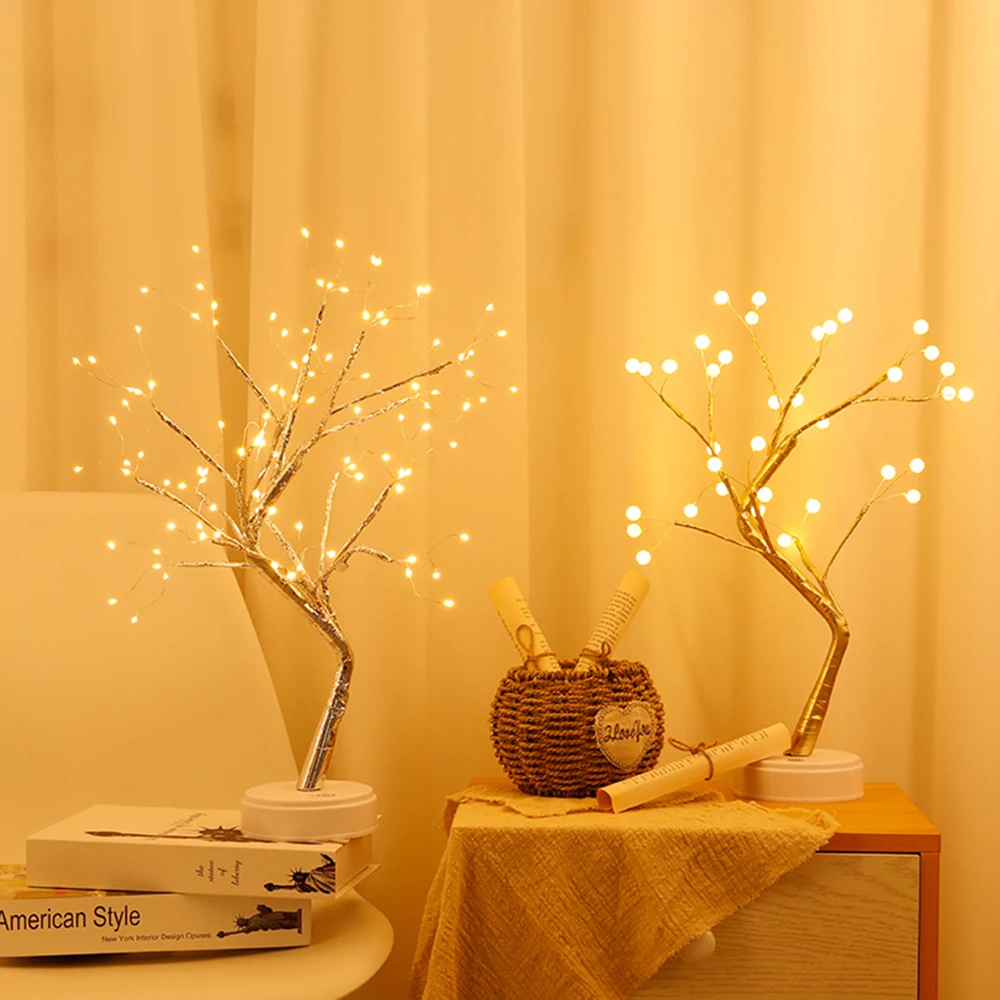 36/108 LED USB 3D Table Lamp Copper wire Christmas Tree Night light for  Home Holiday bedroom indoor kids bar Decor fairy light|LED Night Lights| -  AliExpress