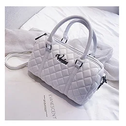 white bag women Стеганый сумки роскошь дизайнер бостонские сумки женщины bolsa feminina белый серый Серебряный черный рюкзак женщина с цепным ремешком - Цвет: white bag women