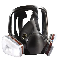Respirador de Gas 7 en 1, máscara de Gel de sílice, doble cartucho de filtrado para pintura, pulverización, pulido, seguridad en el trabajo, 6800
