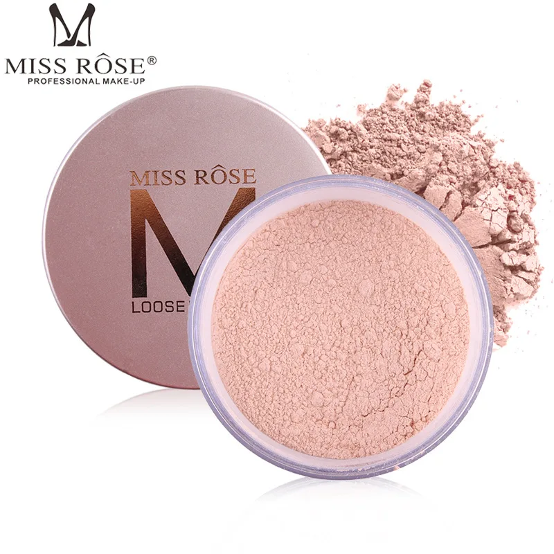 

MISS ROSE Makeup Powder Long-lasting Oil Control Loose Powder Makeup Waterproof Skin Finish Powder Pores Nature Breathable TSLM1