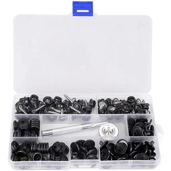 

150 PCS Canvas Snap Kit Tool Metal Screws Snaps Marine Grade 3/8 Inch Socket Boat Canvas Snaps with 2 Pcs Setting Tool for Boat