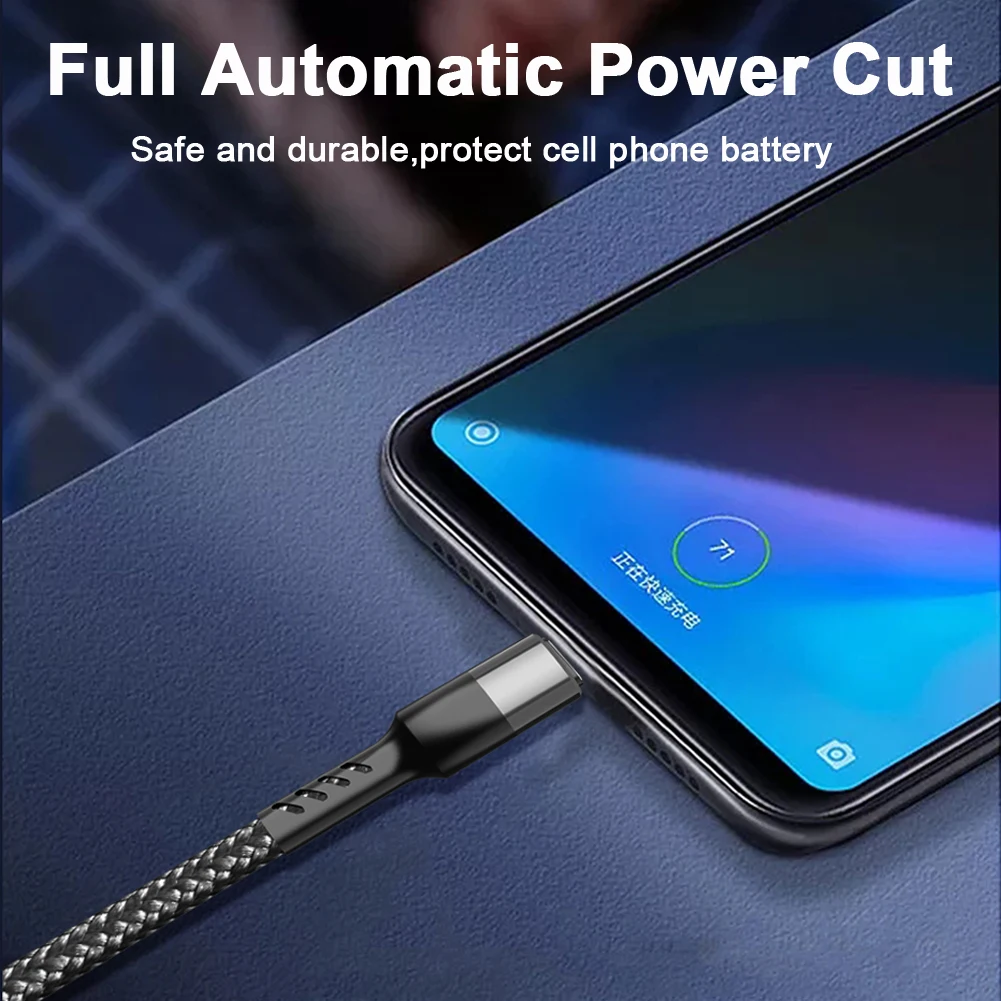 3A светодиодный кабель Micro usb type C для быстрой зарядки телефона Microusb для samsung Xiaomi huawei