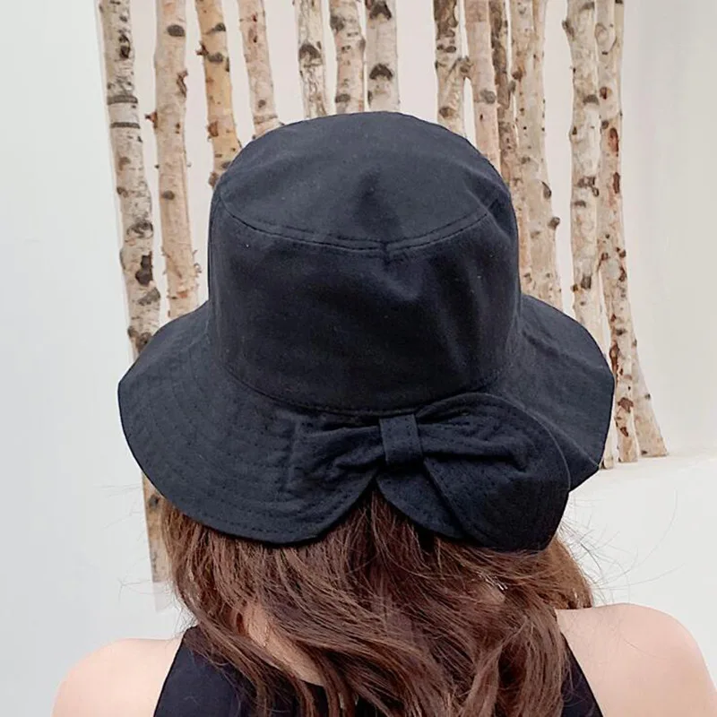new spring and summer Korean version of the female sweet leisure fisherman hat Japanese soft sister sun hat sunshade woman hat - Цвет: Черный