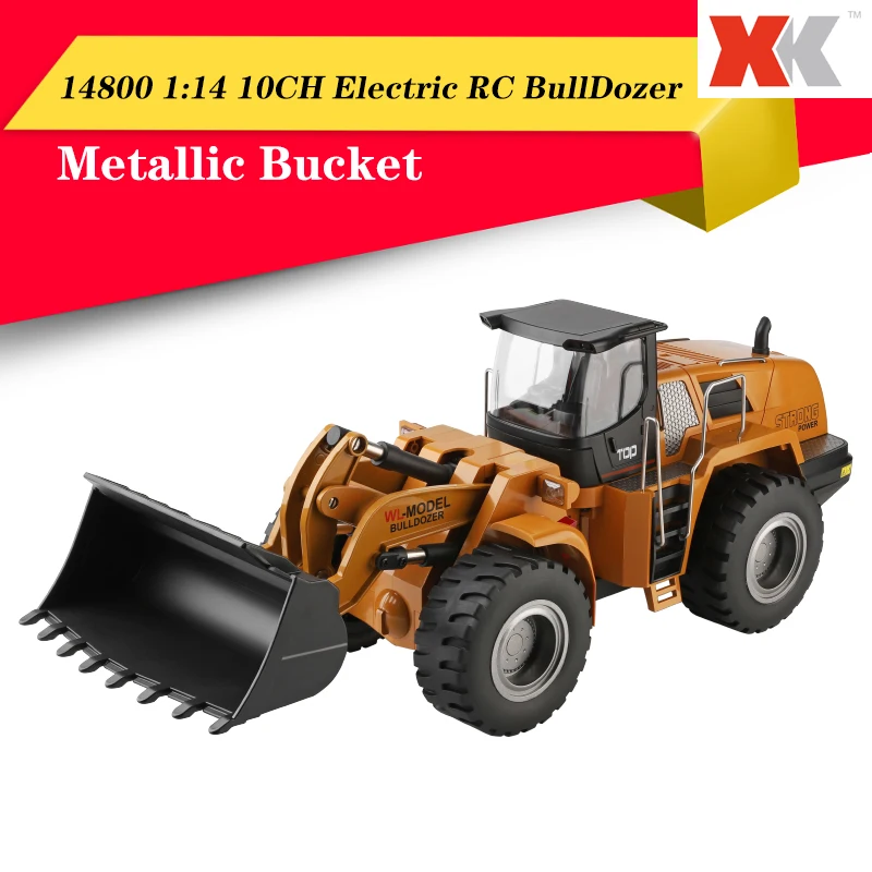 XK WLTOYS 14800 1:14 10CH Электрический бульдозер с дистанционным управлением RC грузовик пляжные игрушки | Радиоуправляемые грузовики -1005001704572166