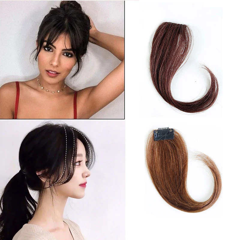 HOUYAN 25-30 см заколка для длинных волос на передних волосах челка волосы для женщин натуральные челки волосы кусок синтетических женщин длинные челки наращивание