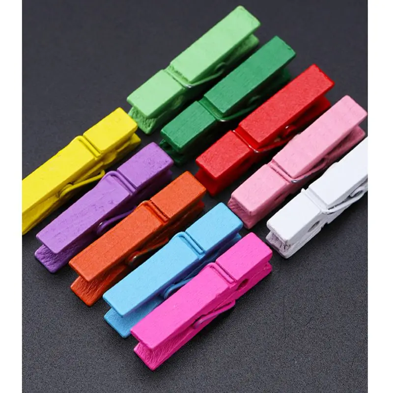 Aixiangru 100pcs Cocktail Creative Decorative Clip,Bar Bartender Colored Post-it Wooden Bar Accessories Color Photo Frame