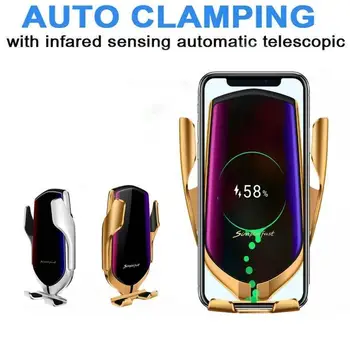

Magic Clip R1 Car Wireless Charger One Button Car Search Positioning 2.5 Glass Mirror Phone Holder Car Fast Charger Automatic Cl