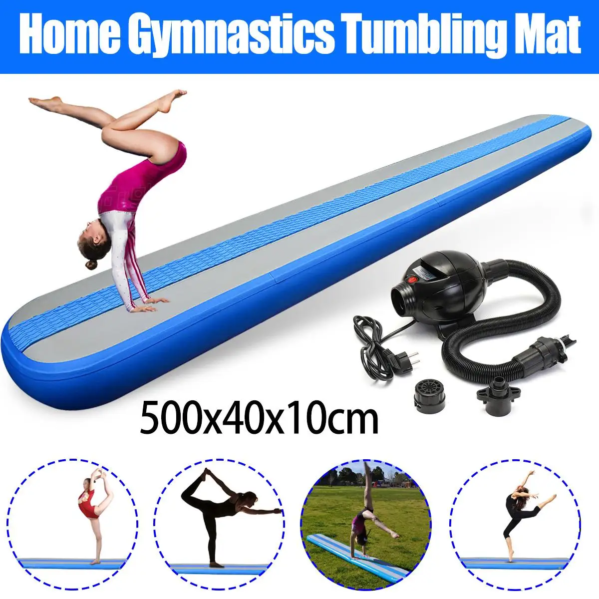 

5m Inflatable Gymnastics Mattress Gym Tumble Air track Floor Tumbling Air Track mat For Adults or Child