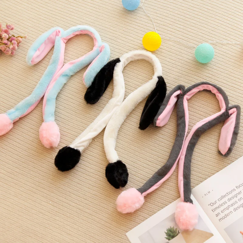 

New Style Will Move the Rabbit Ears Hair Hoop Plush Toy Rabbit Crown Unicorn Hair Accessories Cute Sell Meng Send Girl'S