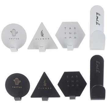 

4pcs Geometric Elements Key Hook Holders Nordic Wall Coat Hanger Rack Storage