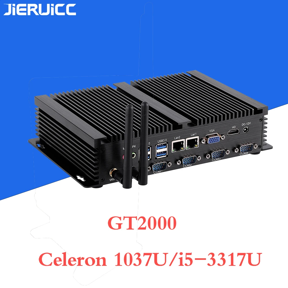ПК промышленного класса с двойным портом lan Intel Celeron 1007U 1037U 3317 4COM RS232 прочный