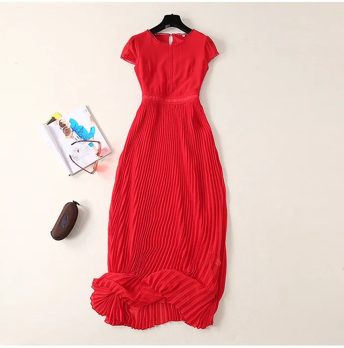 New Arrival Summer Luxury Runway Designer High Quality Fashion Hollow Out Long Maxi Dress Women Ladies Dresses Female