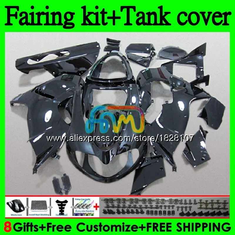 Комплект+ майка для SUZUKI TL1000R 1998 1999 2000 2001 2002 2003 100BS. 16 TL1000 TL 1000 R 1000R 98 99 00 черный глянец 01 02 03 обтекатель - Цвет: No. 1