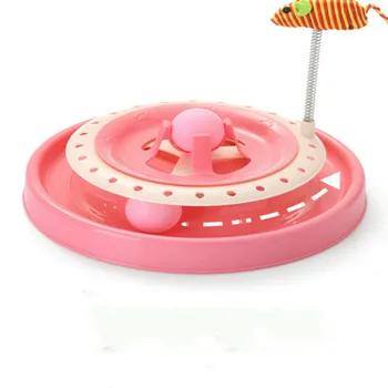 

Pets Track Toys Cats Turntable Funny Cats Pets Cat Toy Ball Stainless Steel Spring Mouse Kitten Cat Playground Pet Supplies